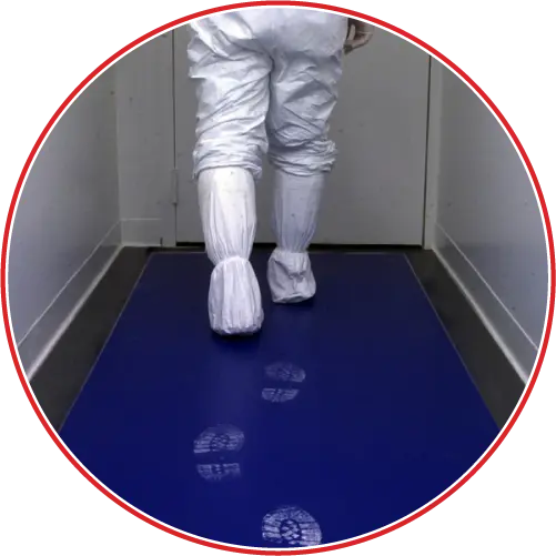 Saluber multilayer decontamination mat in a controlled entrance