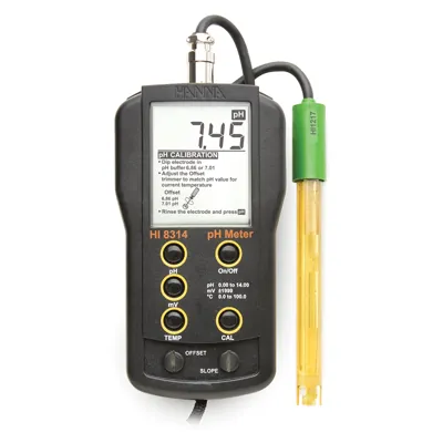Analog pH/mV/°C meter with HI1217D electrode – HI8314-1 – Hanna pH ir pH/ORP matuokliai Lietuvoje