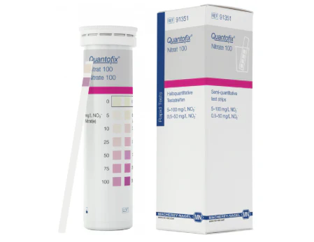 QUANTOFIX Nitrate 100 semi-quantitative test strips for nitrate and nitrite determination in water-based liquids